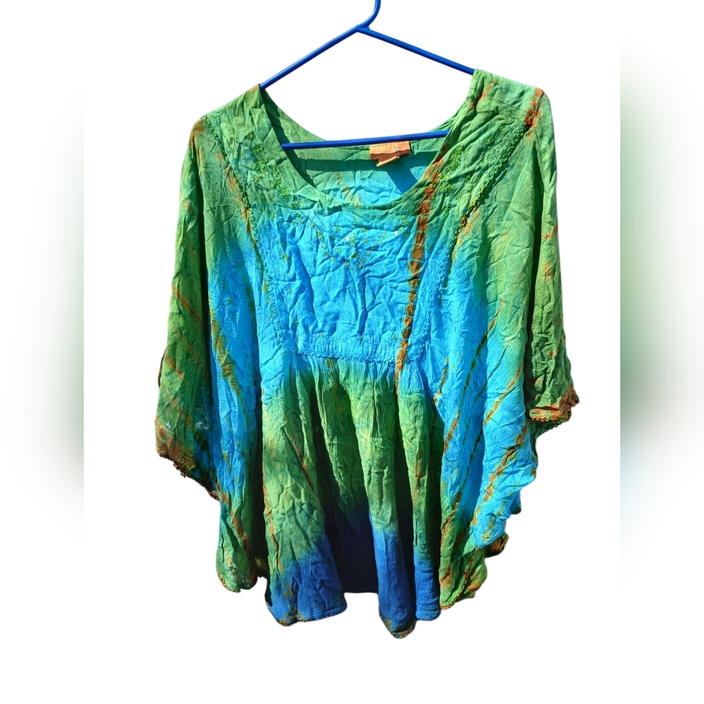 Green and Blue Women's Top